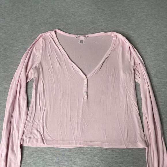 Victoria’s Secret Solid Pink Super Soft PJ Long Sleeve Top - Picture 4 of 5